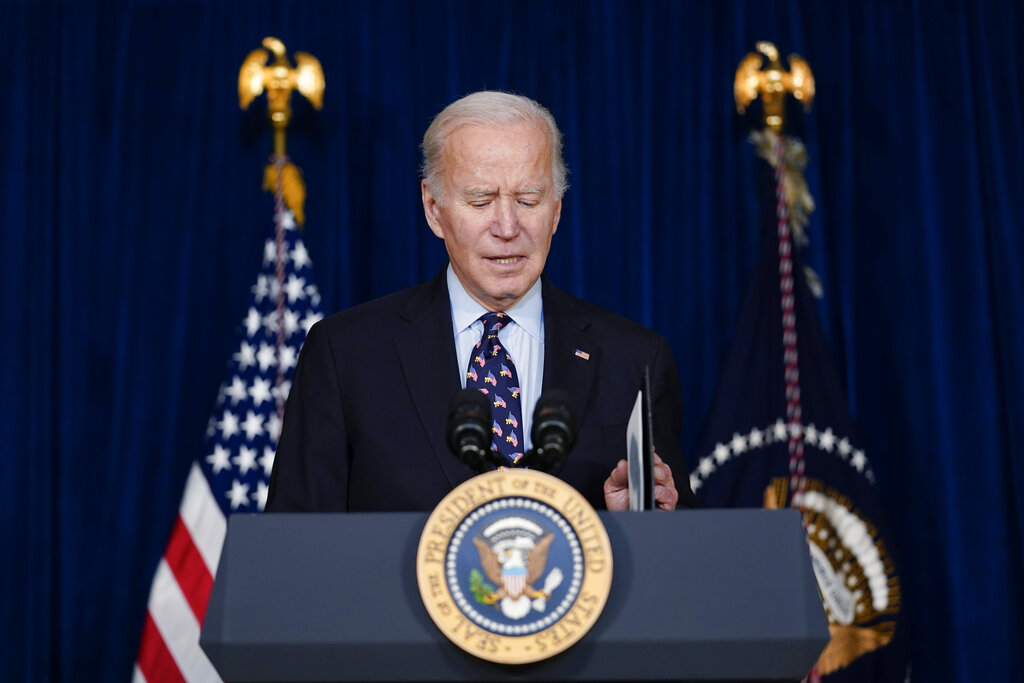 El presidente de Estados Unidos, Joe Biden, durante una conferencia de prensa en Delaware (AP)