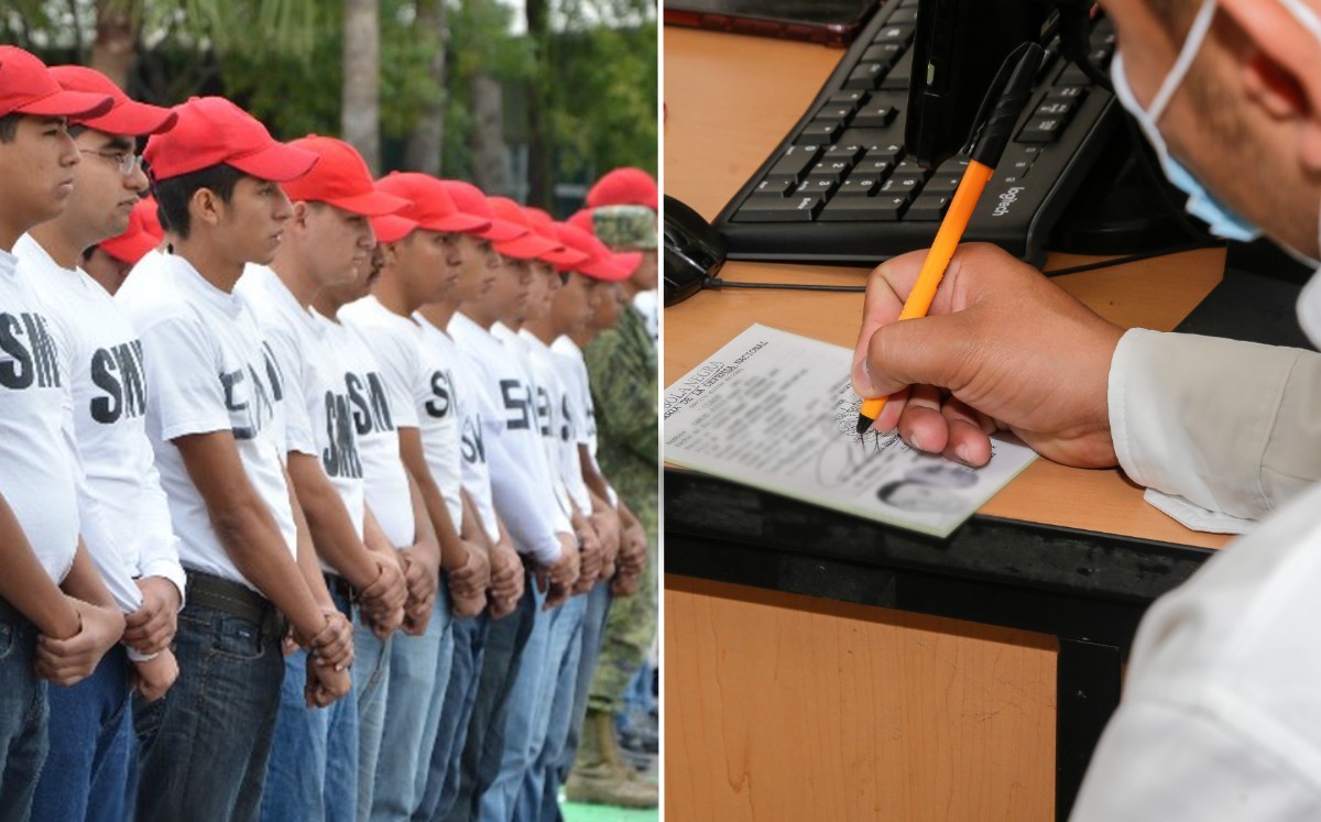 Sellado de la precartilla militar del SMN. (Especial)