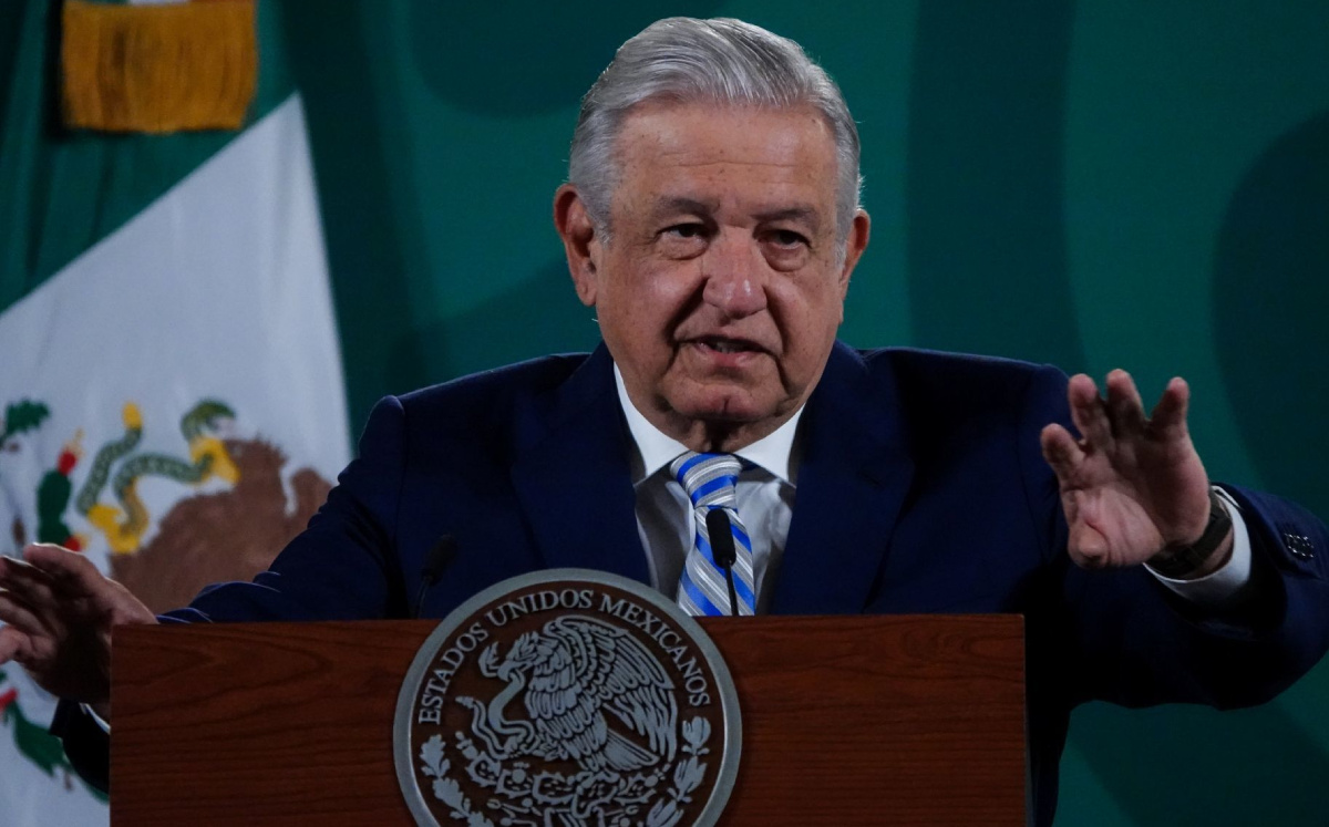 Andrés Manuel López Obrador durante su conferencia matutina en Palacio Nacional. Foto: (Cuartoscuro)