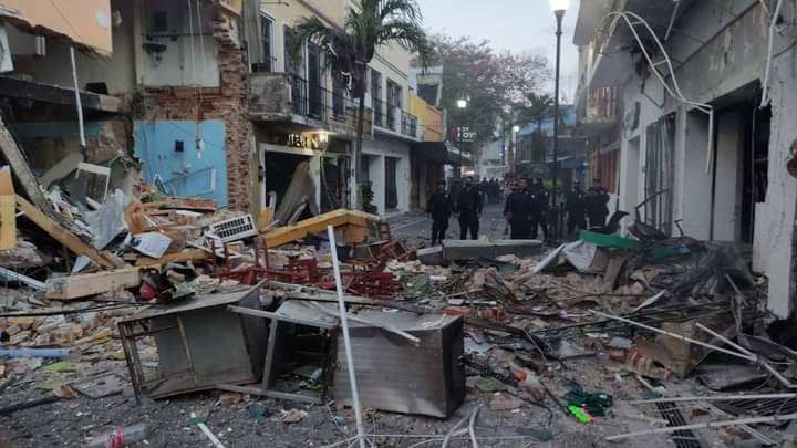La explosión se registró durante la madrugada en el Centro Histórico de Villahermosa. (Especial)