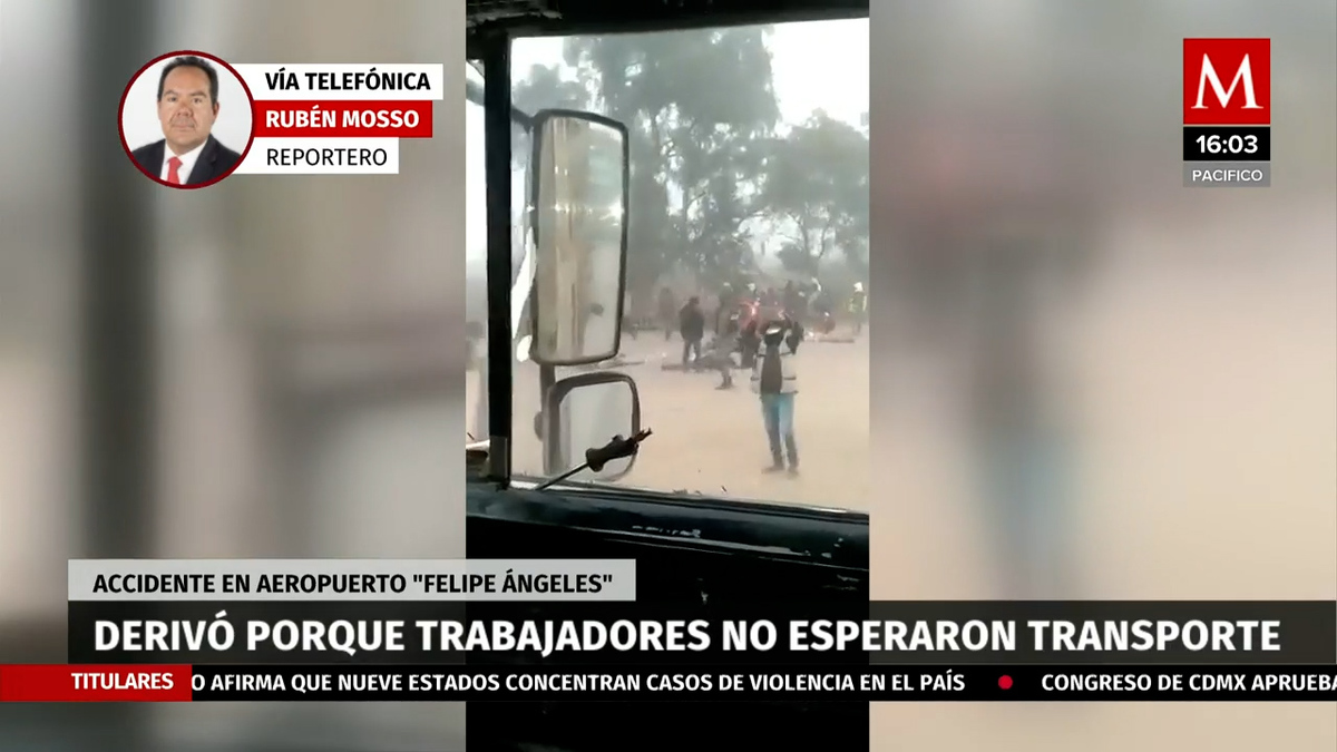 Accidente en aeropuerto "Felipe Ángeles" se origió porque trabajadores no esperaron transporte