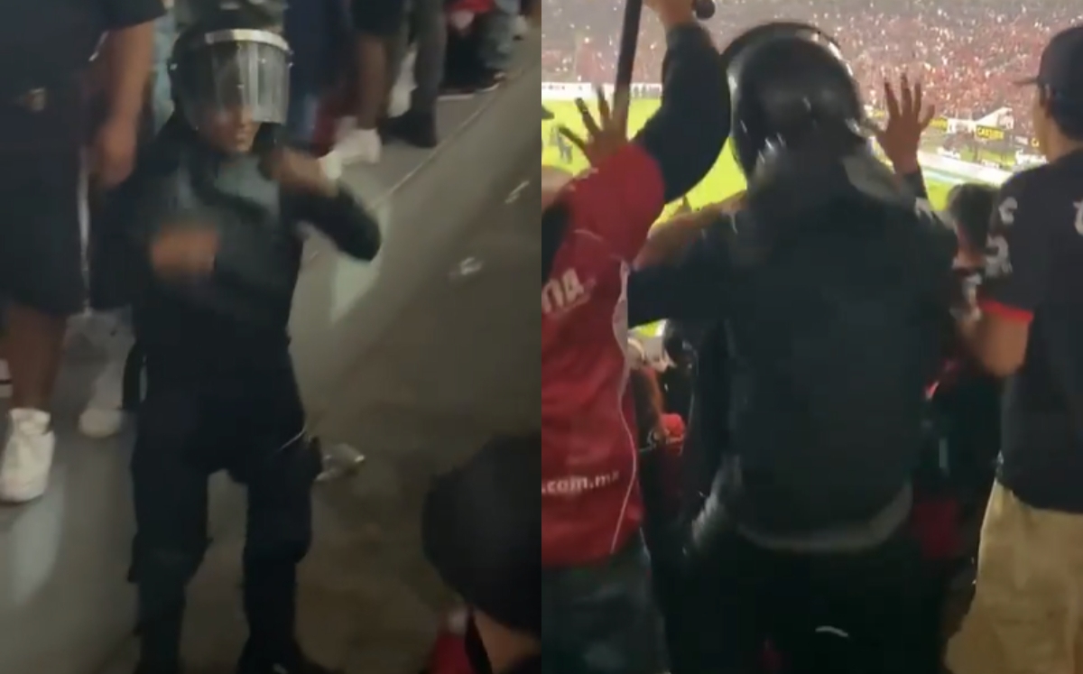 Captan a supuesto policía bailando y tomando en festejos del Atlas en el Jalisco (Instagram @daniosorno11)