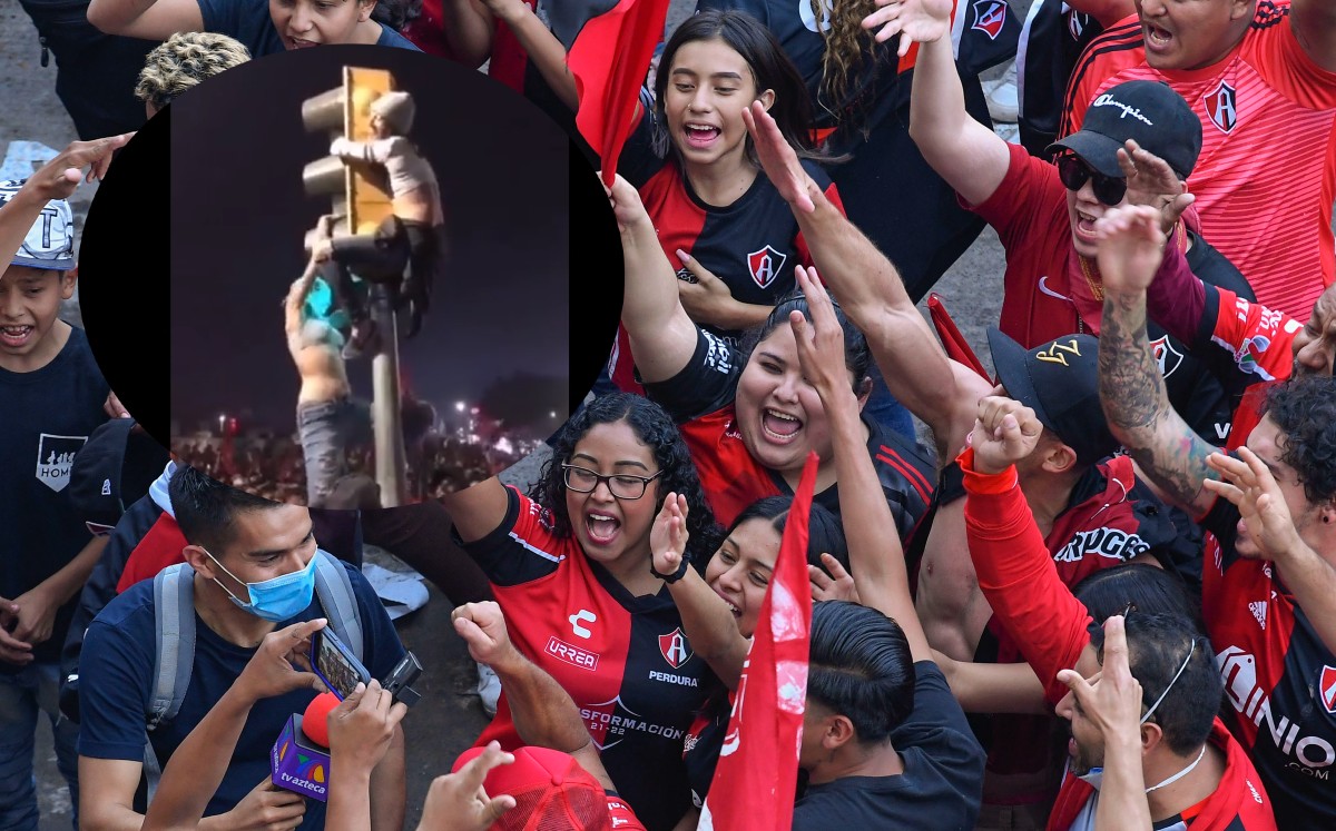 Aficionada del Atlas cae de semáforo en festejos (imago7 / especial)