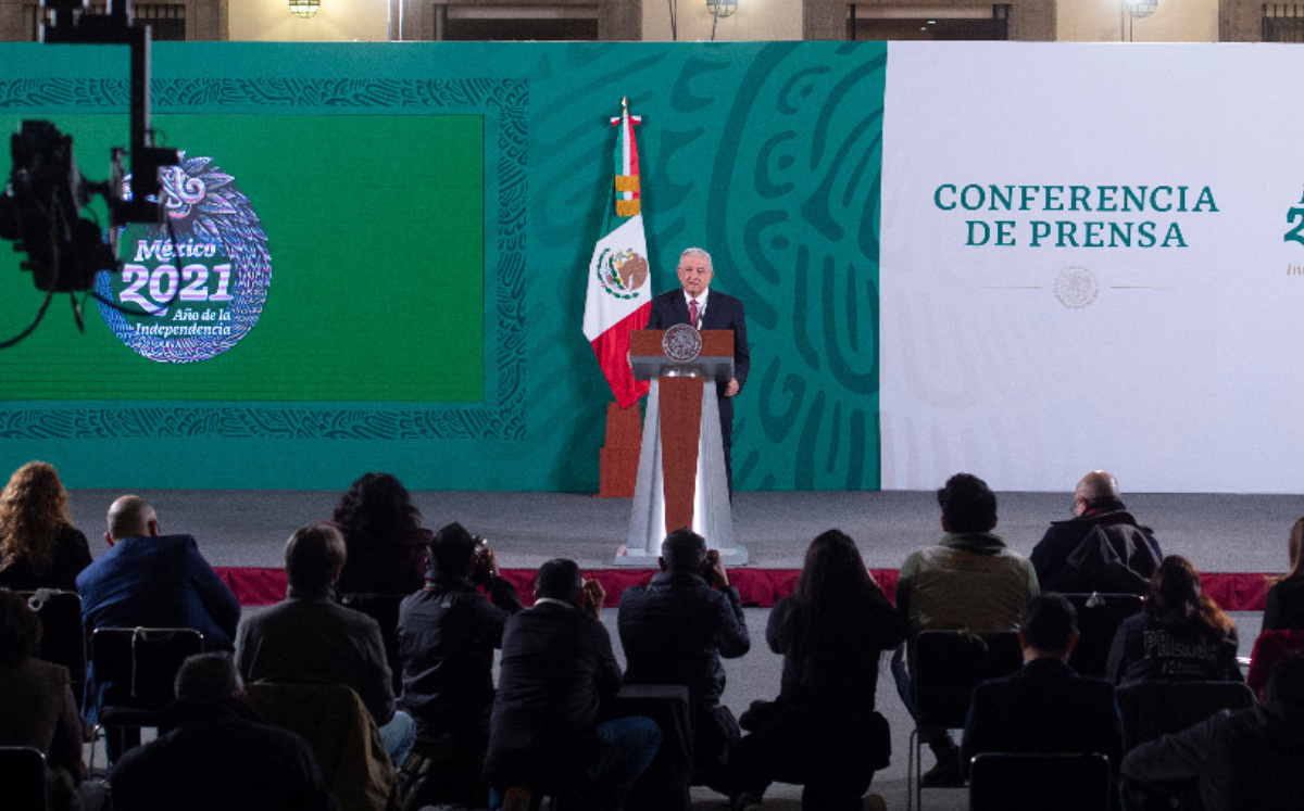 Andrés Manuel López Obrador durante su conferencia matutina en Palacio Nacional. Foto: ESPECIAL