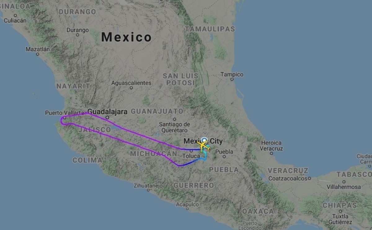 El avión presidencial viajó de la Ciudad de México a Jalisco y de regreso. | Especial