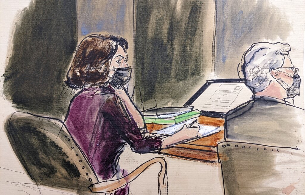 Ghislaine Maxwell durante su juicio en el caso Jeffrey Epstein. (AP)