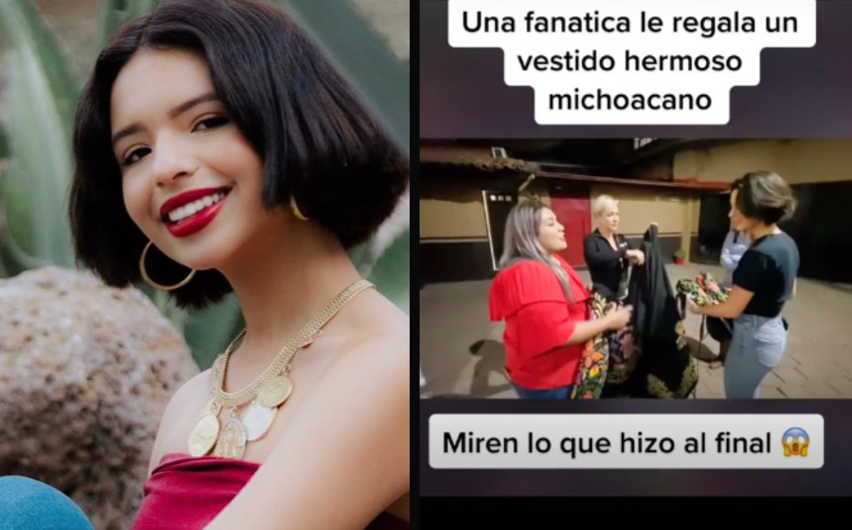 La vez que  Ángela Aguilar recibió un vestido de una fan y lo usó en un concierrto. |Especial