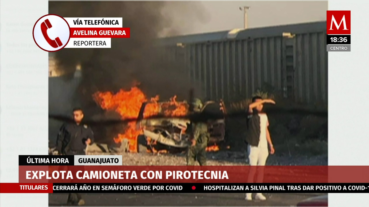 Explota camioneta con pirotecnia en Guanajuato