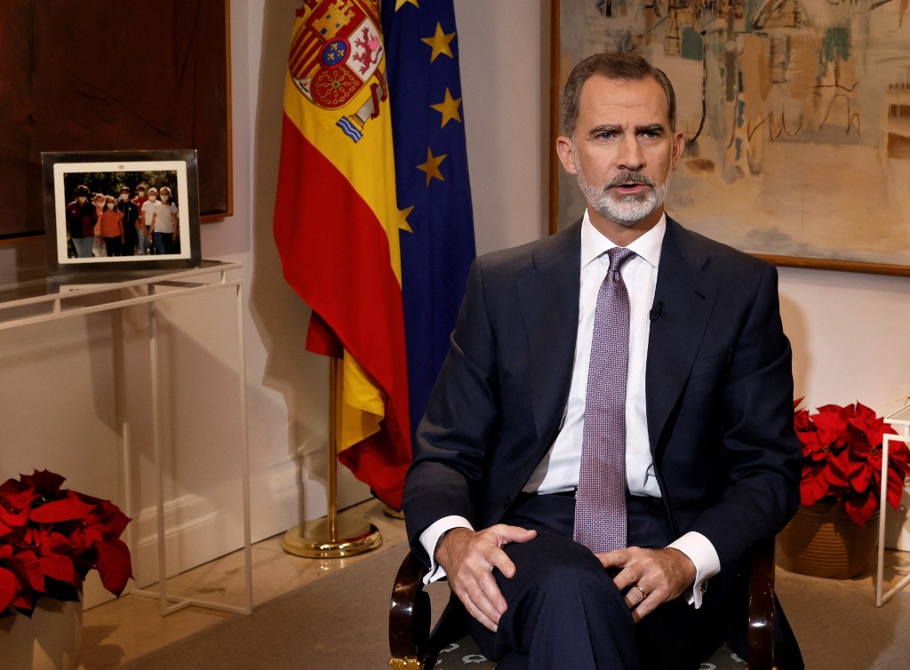 Felipe VI, rey de España, durante su mensaje navideño. (AFP)