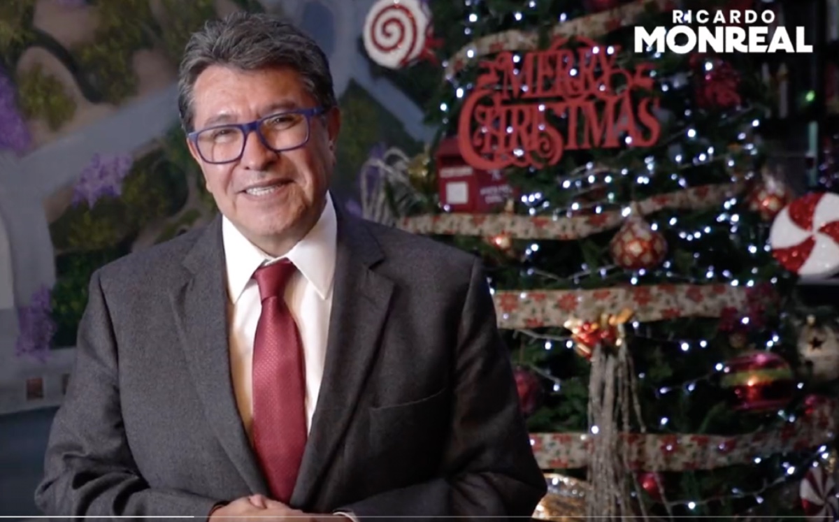 Ricardo Monreal en mensaje de Navidad. (Captura)