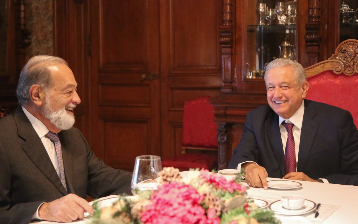 AMLO se reunió con Carlos Slim en Palacio Nacional. | Twitter AMLO