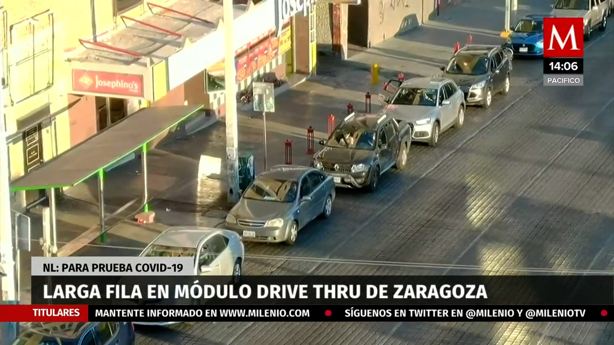 En Nuevo León se registro una larga fila para pruebas Covid-19