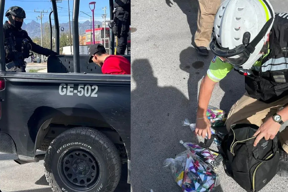 Cae hombre por venta clandestina de juegos pirotécnicos en García. Foto: Especial