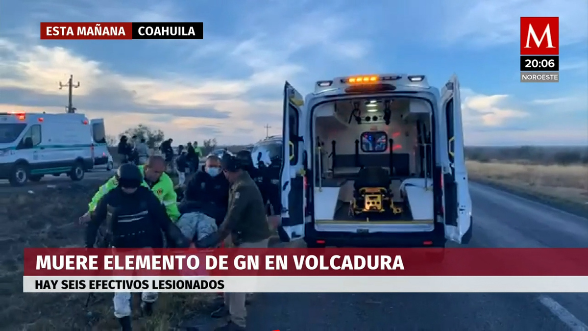 En Coahuila elementos de la Guardia Nacional vuelcan; hay un muerto