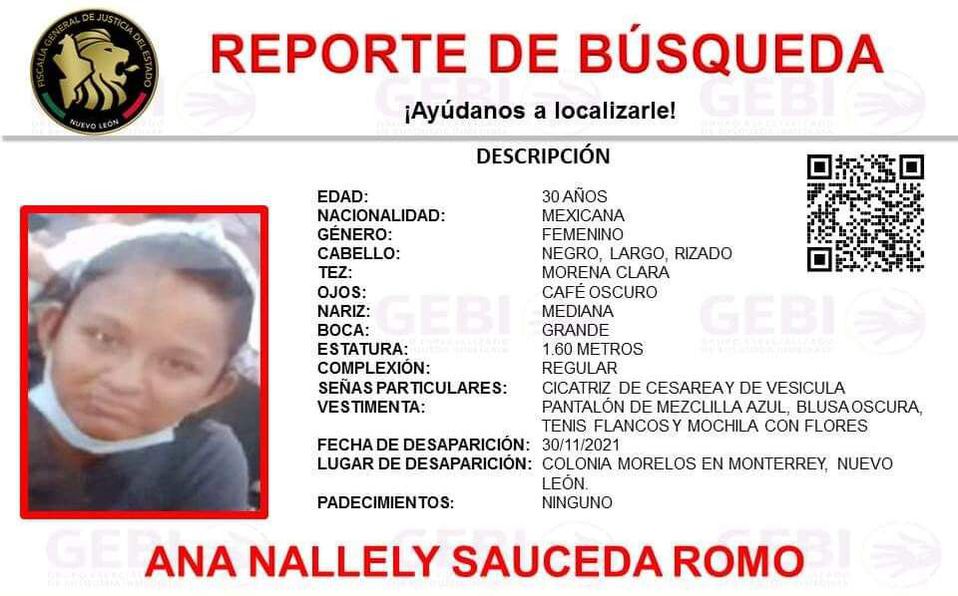 Desaparece mujer de 30 años en la colonia Morelos, en Monterrey. Foto: Especial.