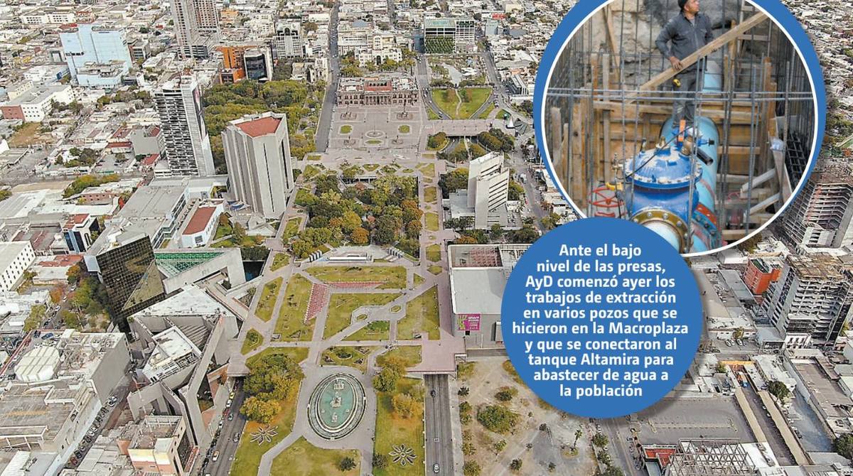 La extracción de agua comenzó ayer en el primer cuadro de la ciudad. JORGE LÓPEZ Y ESPECIAL