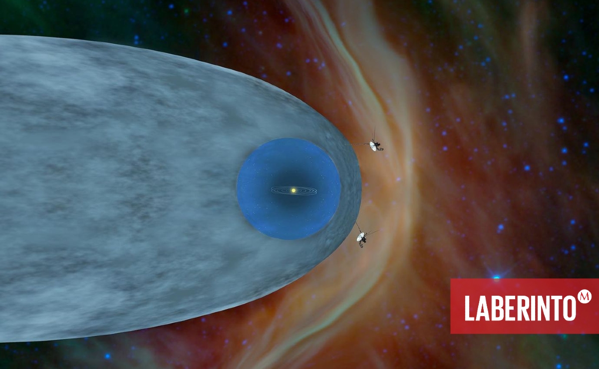Una ilustración muestra la posición de las sondas Voyager 1 y Voyager 2. (NASA)