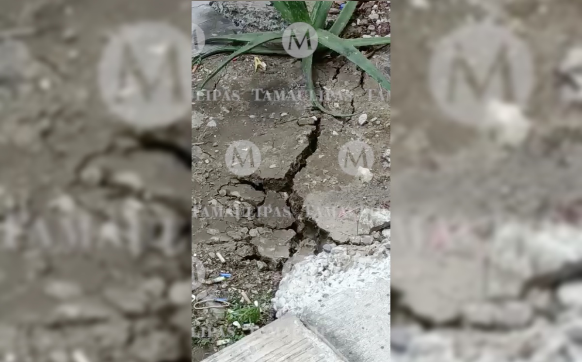 Reportan grietas y movimiento del suelo en zona sur de Tamaulipas. (Especial)