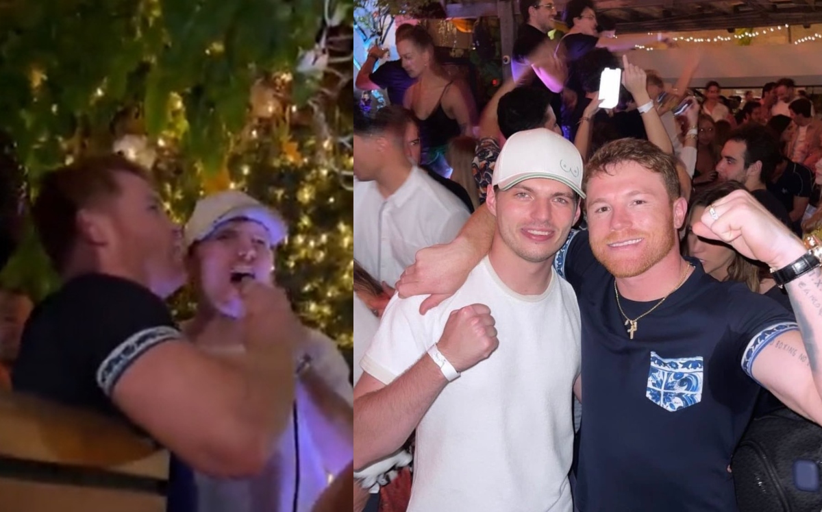El halago de Verstappen al Canelo Álvarez en la fiesta de Miami (Twitter)
