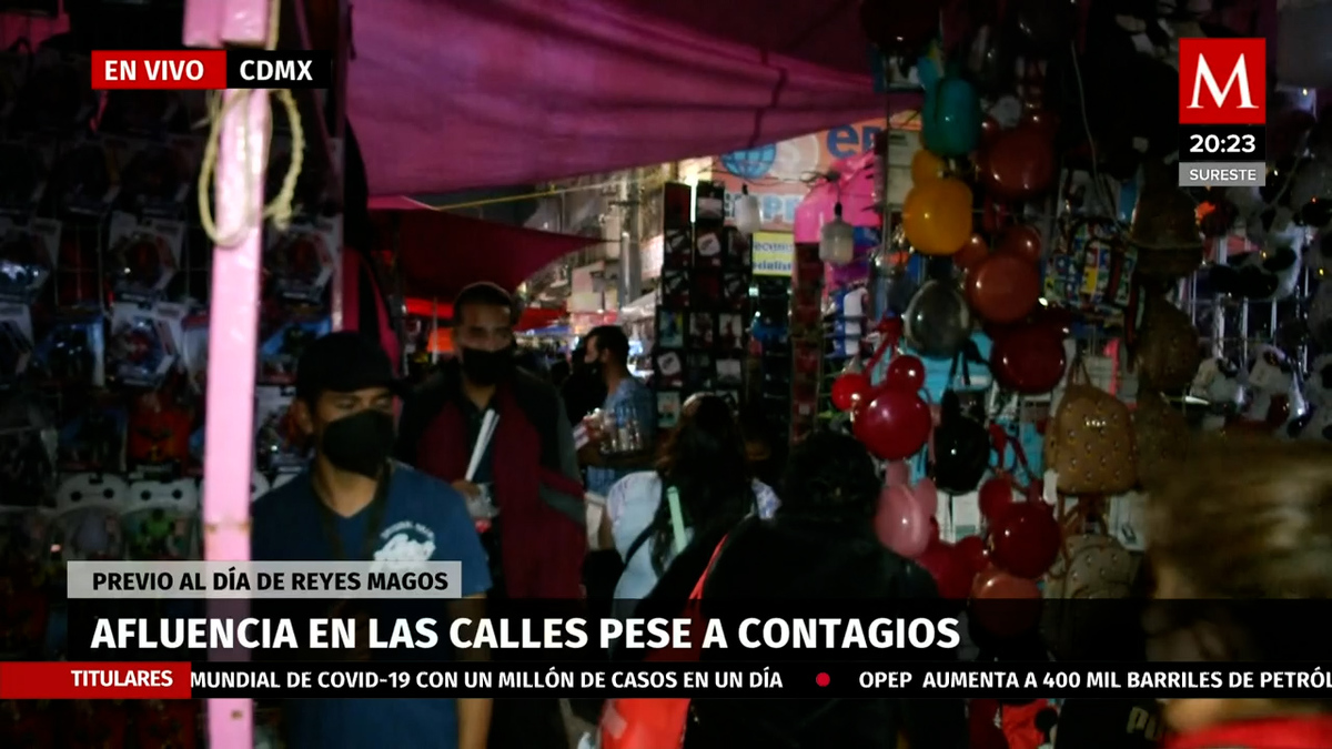 Previo al Día de Reyes, se registra afluencia en las calles pese a aumento de contagios