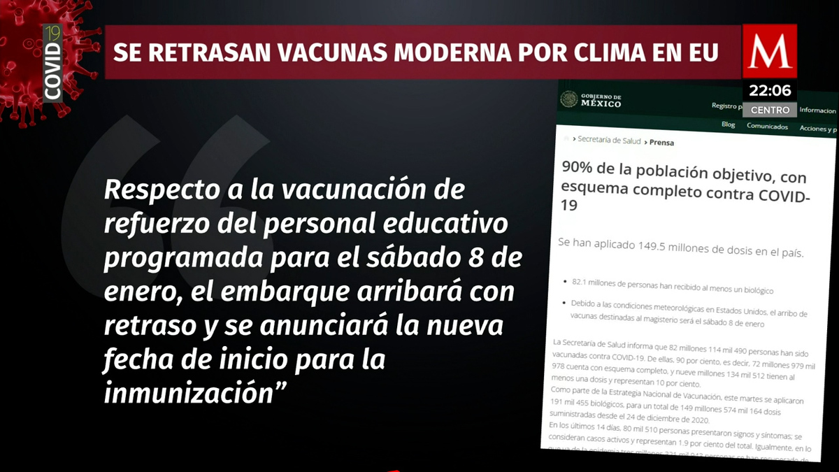 Moderna proveniente de EU tendrá un retraso en su llegada a México