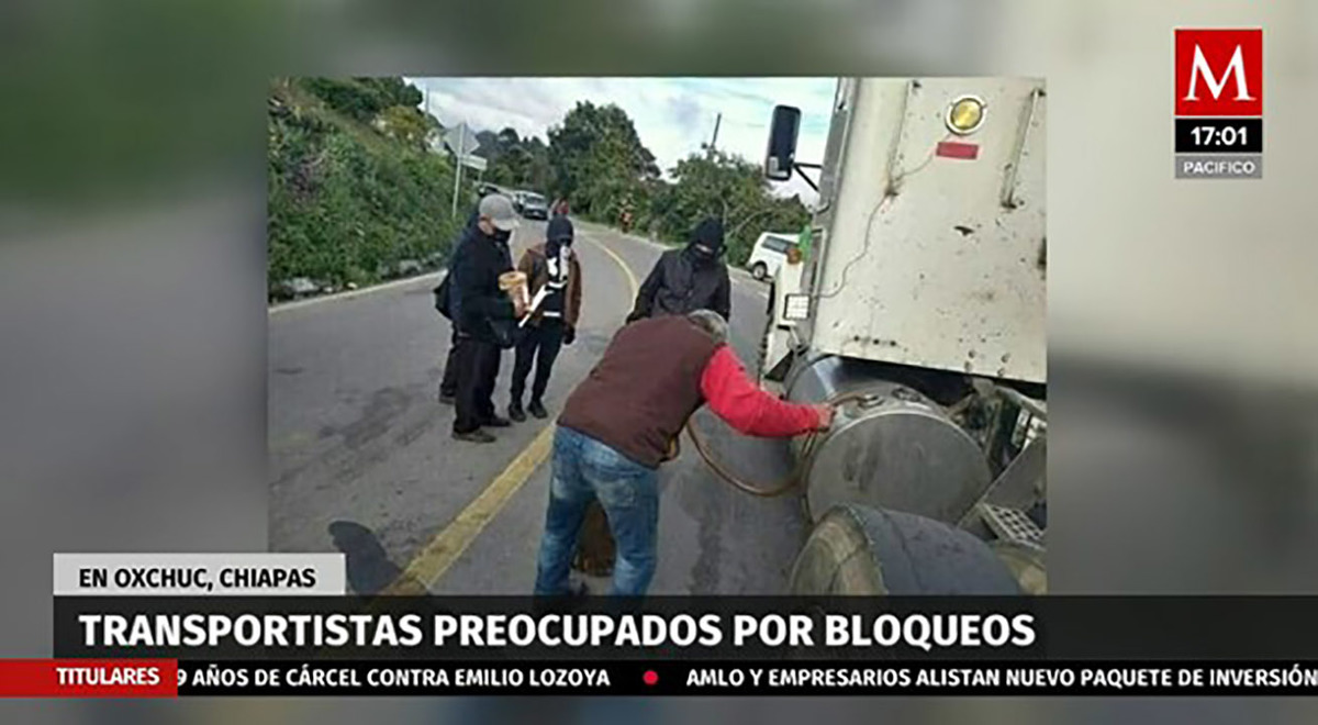 Transportistas preocupados por bloqueos en Oxchuc, Chiapas