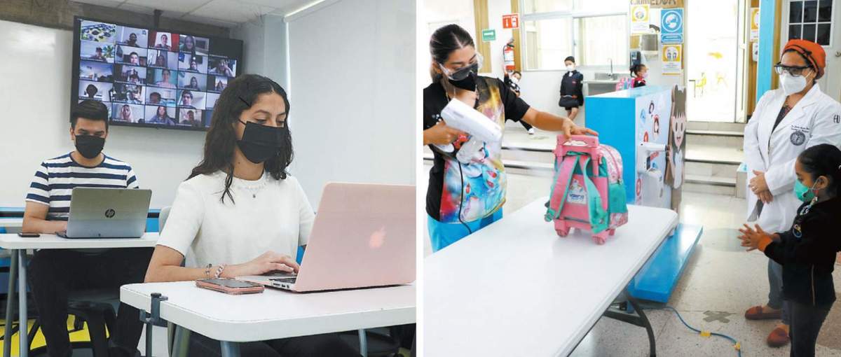 Tanto las universidades como las escuelas de nivel básico han desplegado diferentes protocolos para proteger a los estudiantes. Fotos: Leonel Rocha