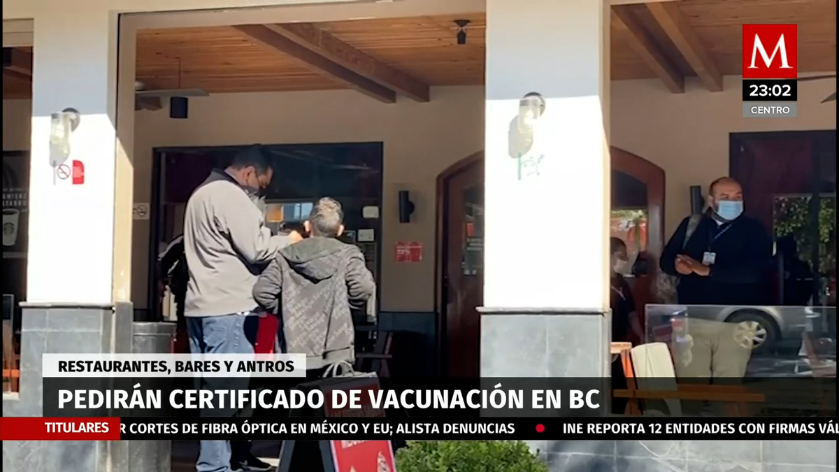 BC. Solicitarán certificado de vacunación en restaurantes y antros