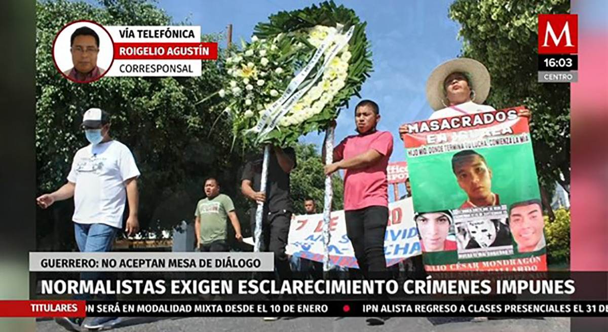 Normalistas exigen esclarecimiento de crímenes impunes