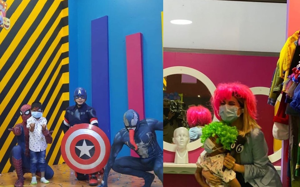 El sueño de celebrar sus 5 años de vida fue posible para el pequeño Tadeo en un salón de fiestas en Escobedo. Foto: Especial