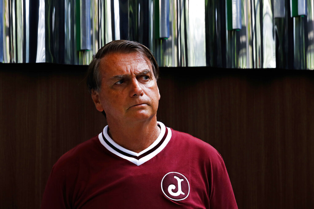Jair Bolsonaro, presidente de Brasil, poco después de haber sido dado de alta. (AP)