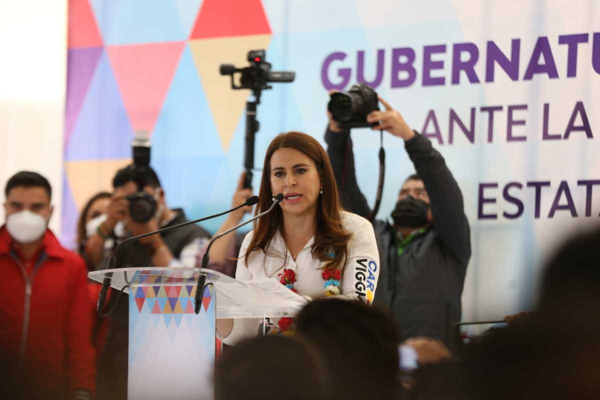 Carolina Viggiano precandidata a la gubernatura de Hidalgo por la coalición "Va por Hidalgo"