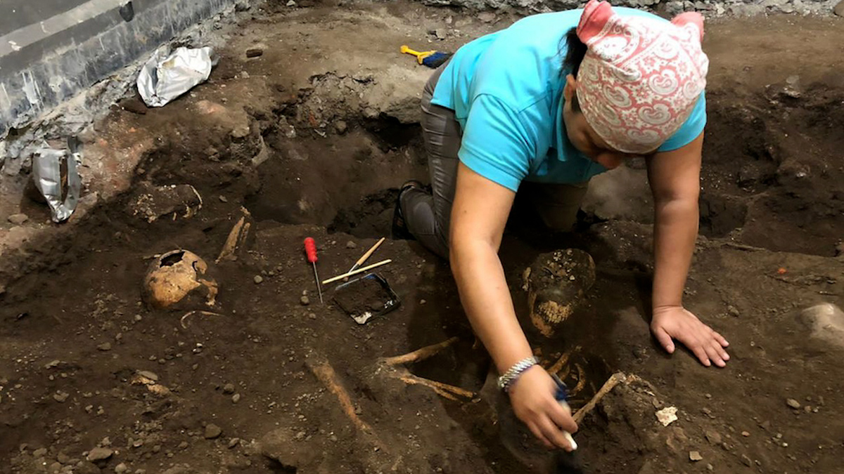 En Colima, hallan cráneos y huesos mientras reparaban baños de una catedral