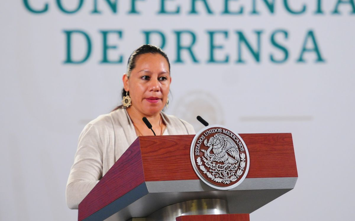 María Luisa Albores, secretaria de Medio Ambiente, en una conferencia mañanera. | Cuartoscuro
