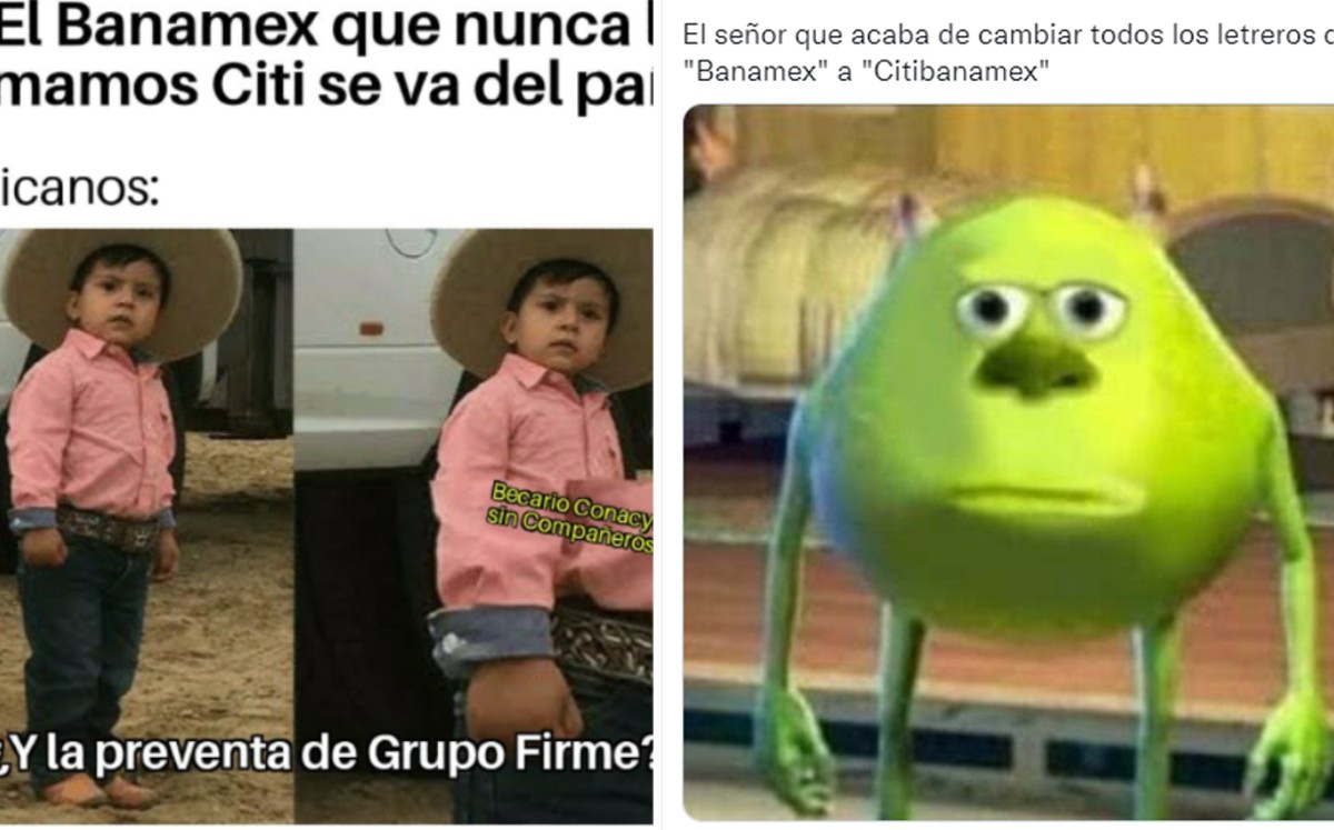 Usuarios crean memes sobre Citibanamex en redes (Twitter: @Franco_128, Facebook: Becario Conacyt sin Compañeros)