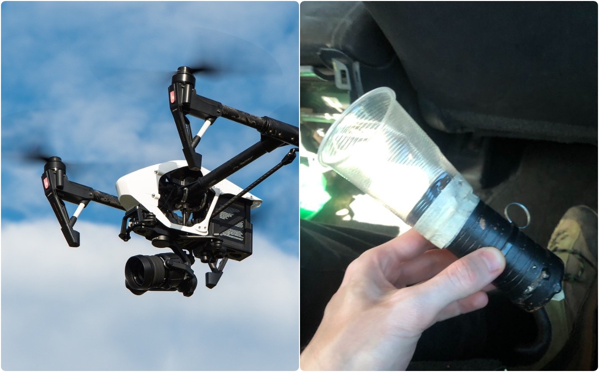 Drones artillados adaptados con vasos de plásticos. (Pixabay/romainlecour)