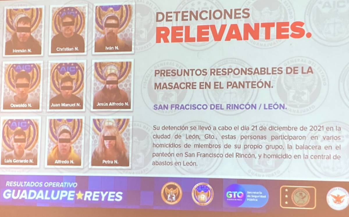 Fueron 9 personas los detenidos por la balacera en panteón de San Francisco del Rincón.