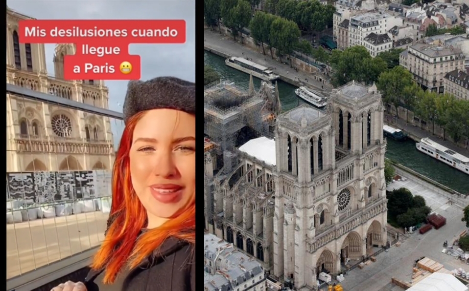 Usuaria de TikTok muestra desilusión al conocer Notre Dam (TikTok)