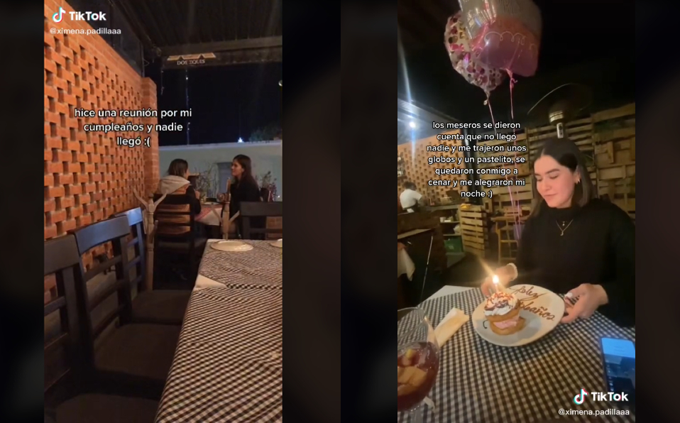 Celebra su cumpleaños pero sus amigos no asisten (TikTok)