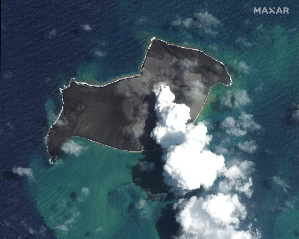 La erupción del volcán de Tonga se produjo durante el sábado. (AP)