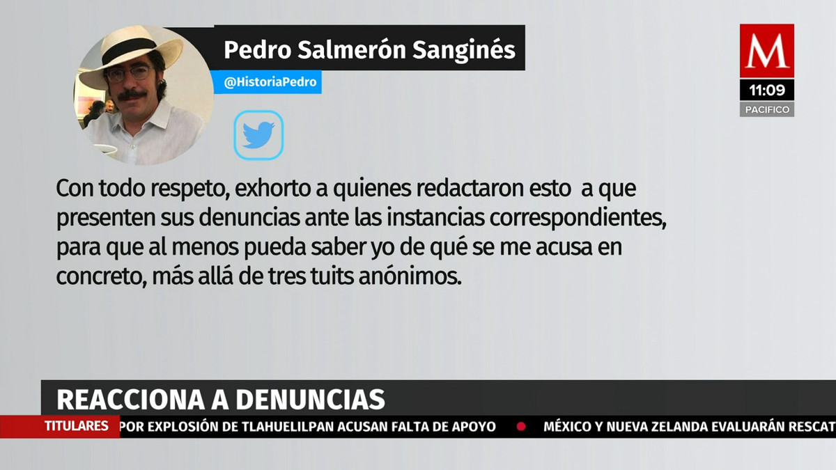 Pedro Salmerón reacciona a denuncias de acoso