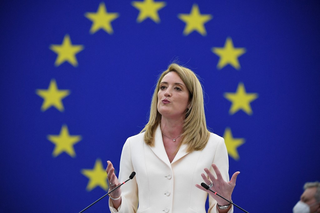 Roberta Metsola, nueva presidenta del Parlamento Europeo. (AFP)