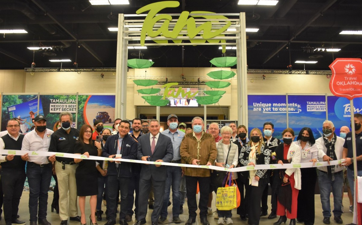 Stand de Tamaulipas en el "Winter Texan Expo 2022" en McAllen, Texas.