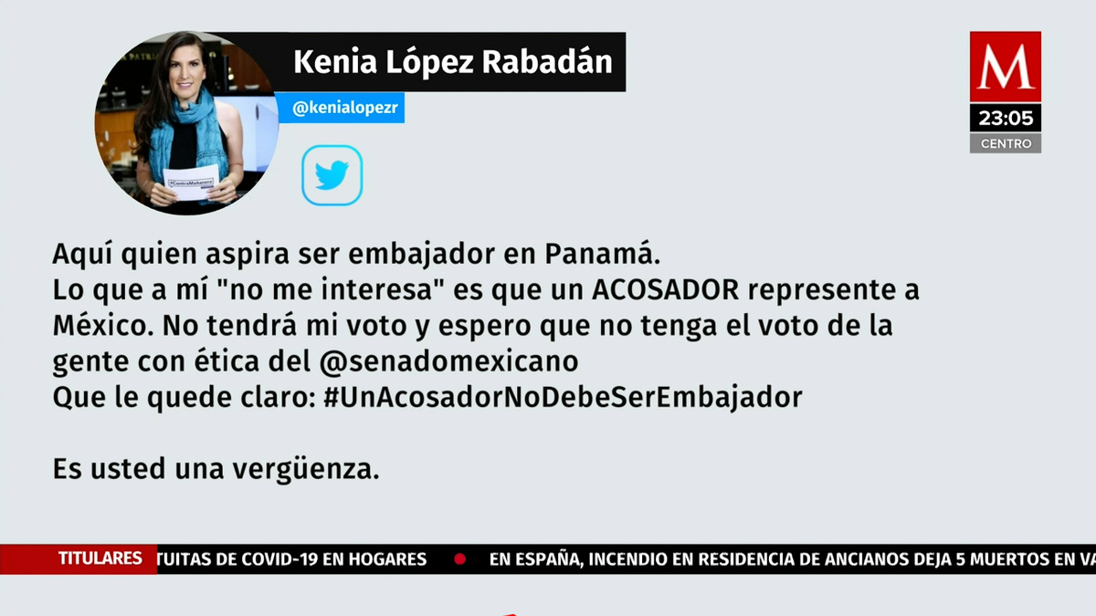 Kenia López votará en contra de ratificar a Salmerón como embajador
