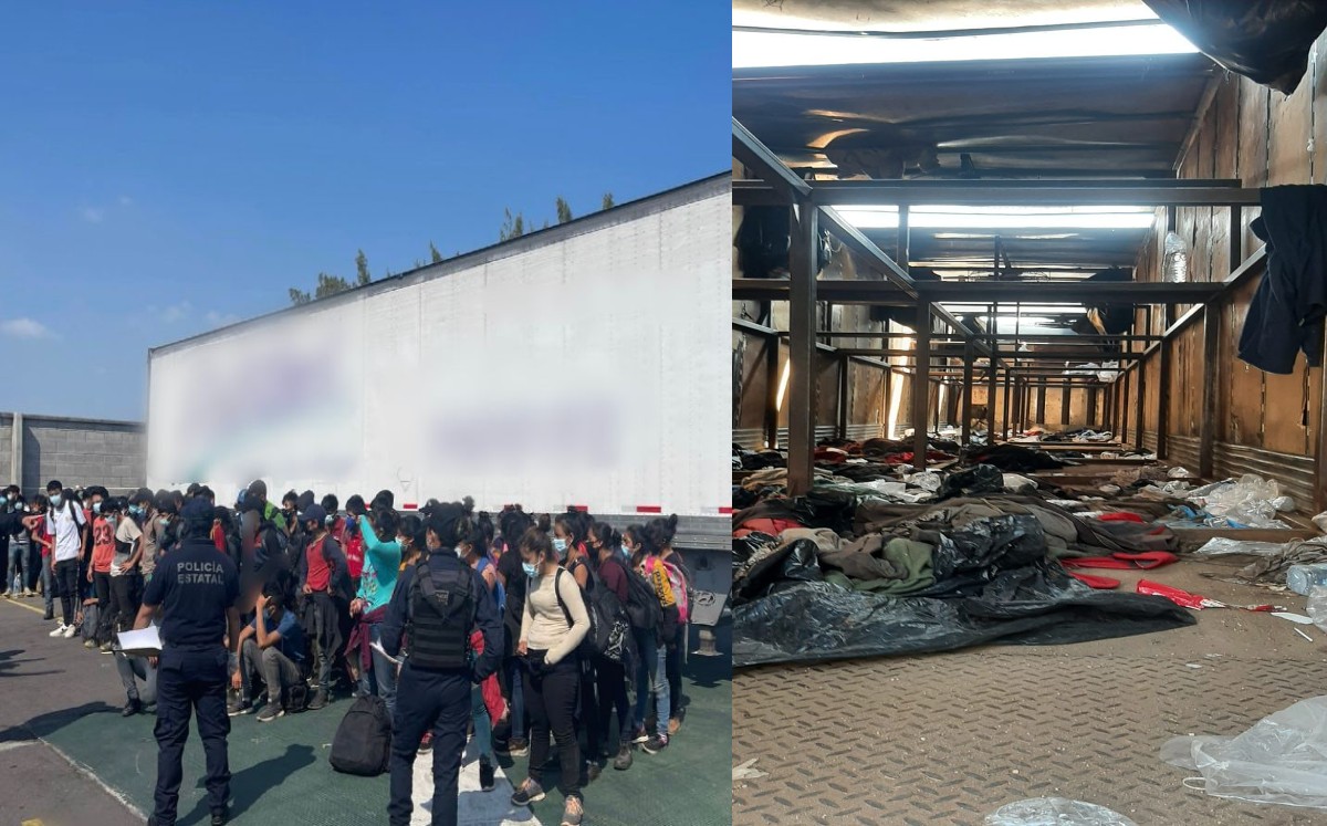 54 migrantes viajan en un transporte de carga. | Especial
