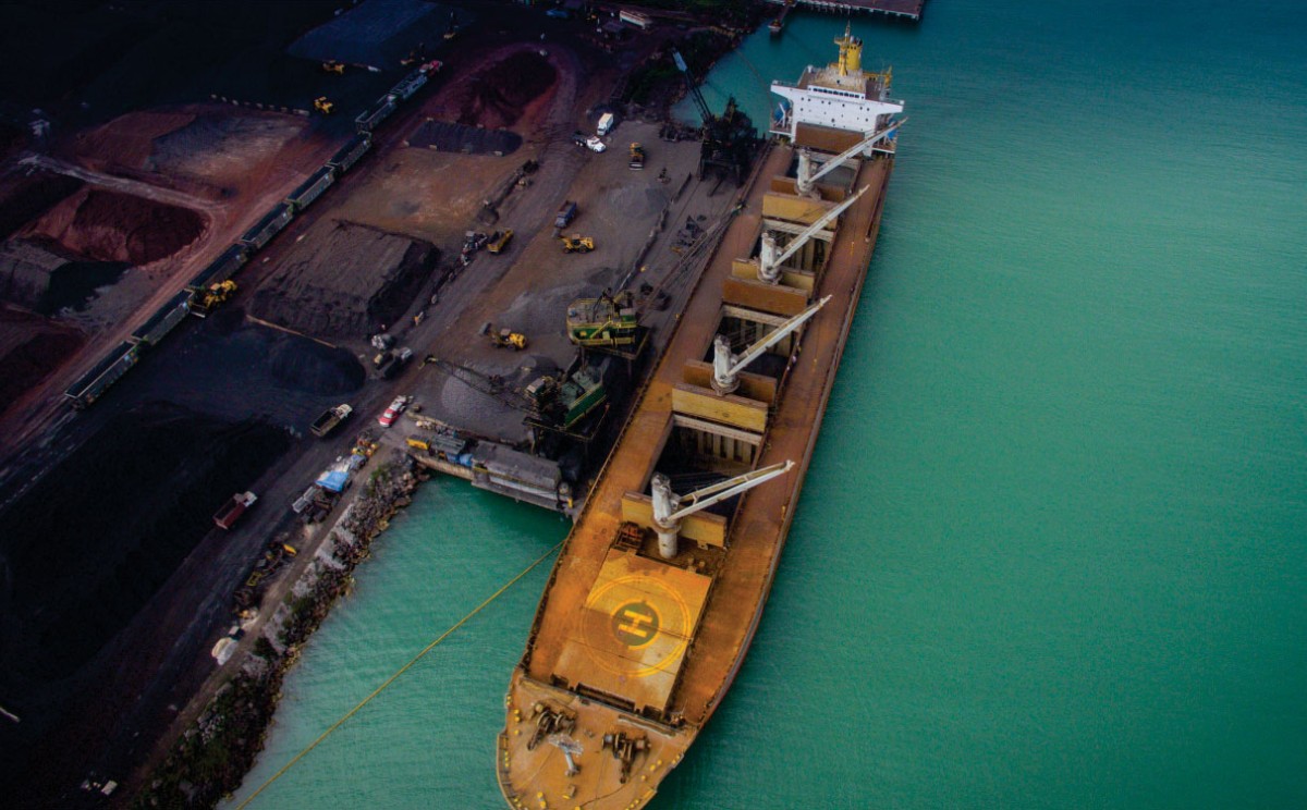 El puerto de Altamira mantiene su actividad de carga de productos.