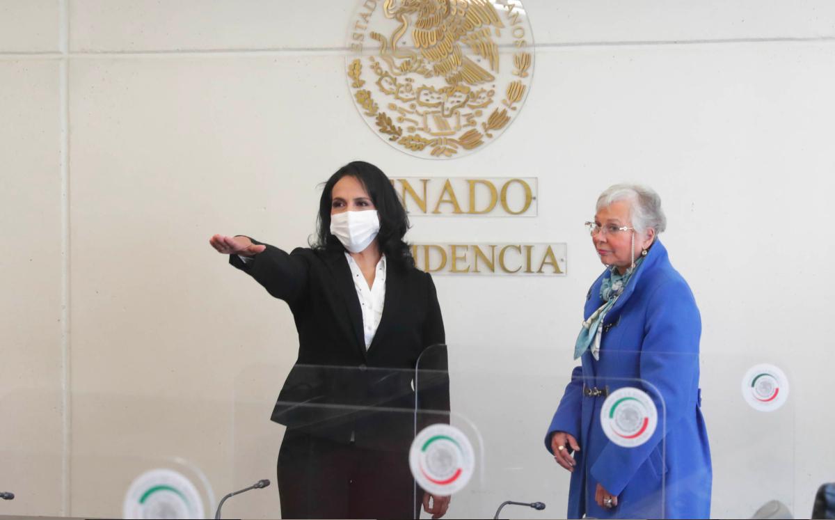 Rosa Elena Jiménez Arteaga tomó protesta como senadora por Morena. | @senadomexicano