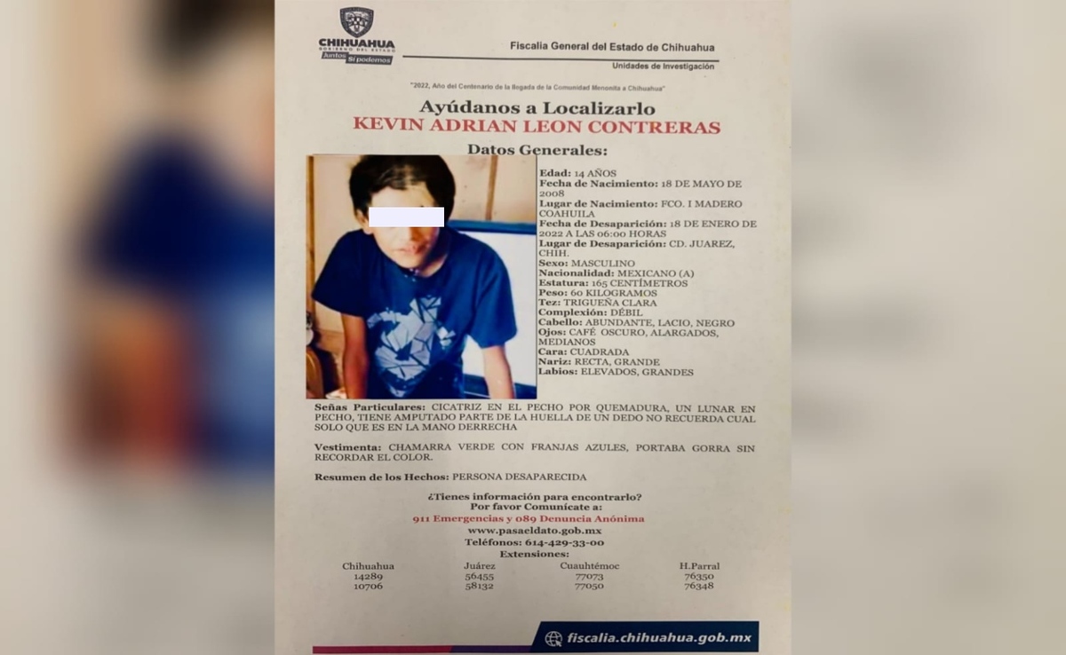 El menor desaparecido responde al nombre de Kevin Adrián León Contreras.| Blanca Carmona