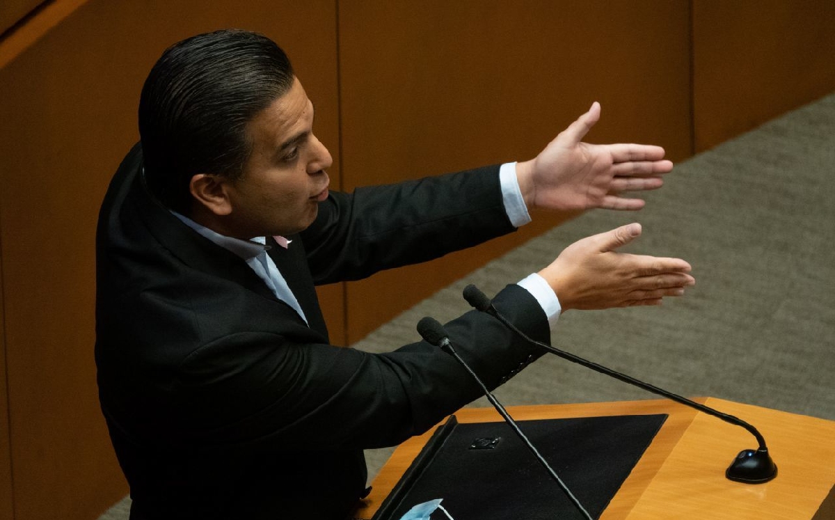Damián Zepeda, senador del PAN, durante su intervención en una sesión ordinaria. | Cuartoscuro
