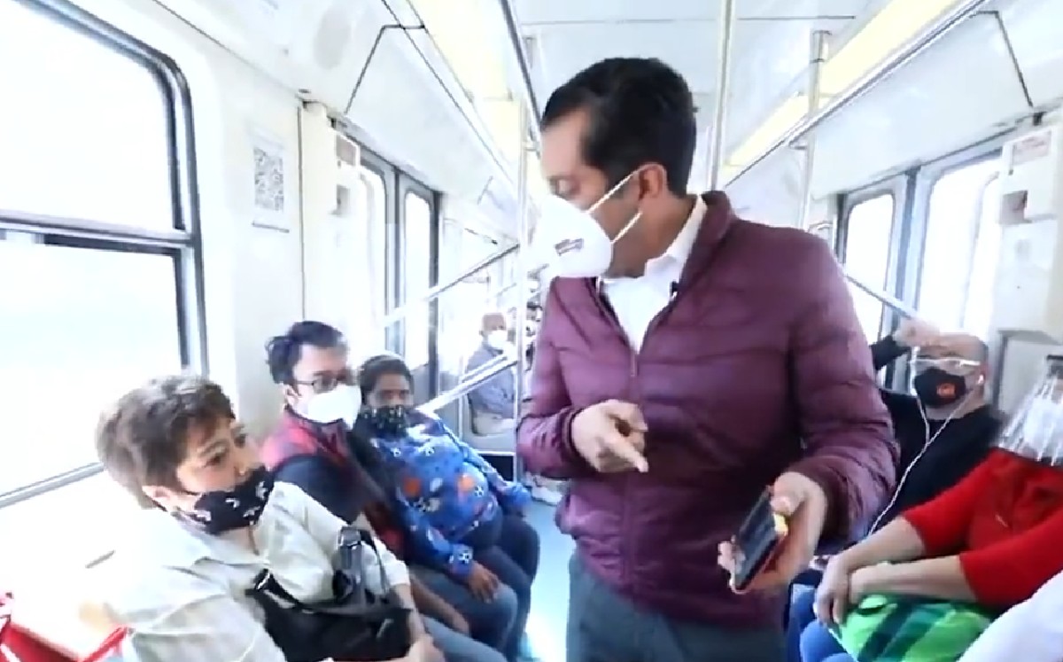 Gutiérrez Luna se subió en Metro Portales. (Twitter: @Sergeluna_S)